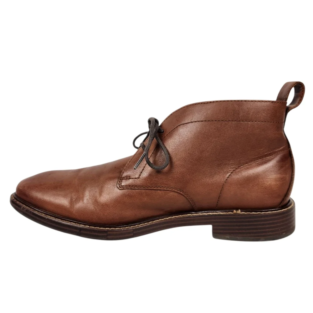 Cole Haan Kennedy Brown Leather Lace Up Waterproof Chukka Boots Mens Size 8.5